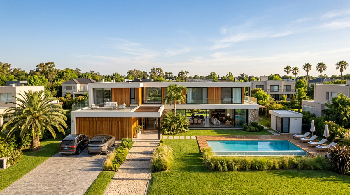 Casa con climatización residencial